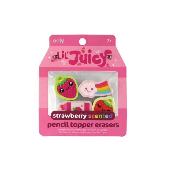 Lil' Juicy Scented Pencil Topper Erasers - Strawberry by OOLY