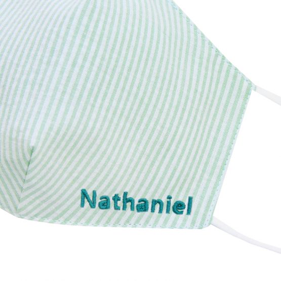 Reusable Kids & Adult Mask in Pastel Green Stripes (Personalisable)