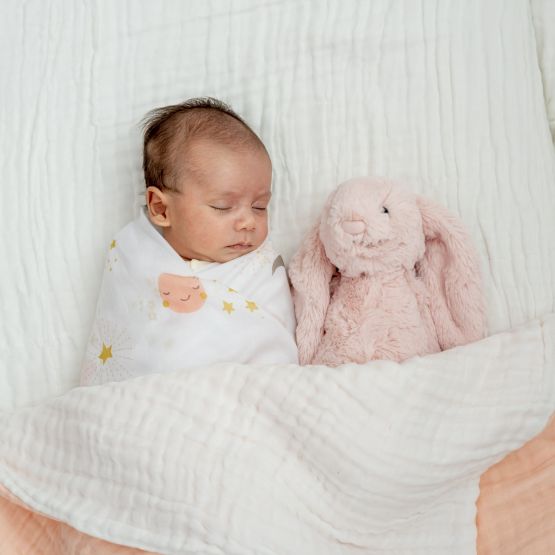 Baby Organic Swaddle - Moon & Stars (Personalisable)