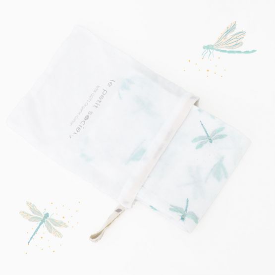 *New* Organic Swaddle - Dragonfly Print (Personalisable)