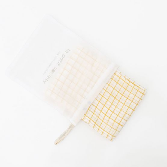 *New* Organic Swaddle - Yellow Grid (Personalisable)
