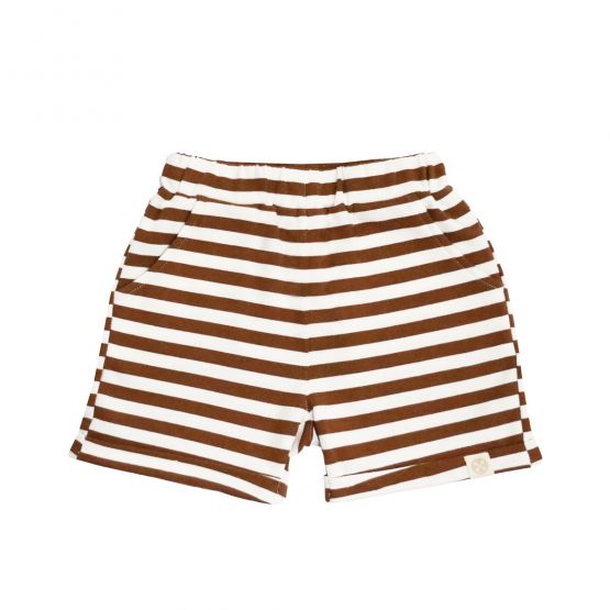 Resort Series - Kids Terry Shorts in Brown Stripes