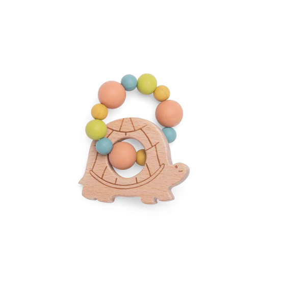 *New* Trois Petits Lapins Turtle Teething Ring Rattle by Moulin Roty