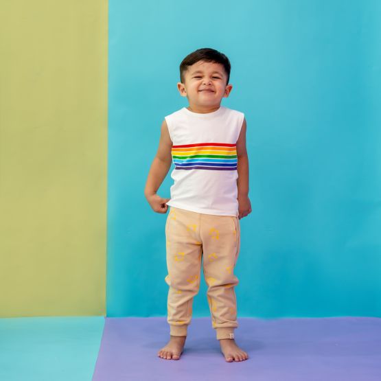 *Bestseller* Rainbow Series - Kids Tank in White (Personalisable)