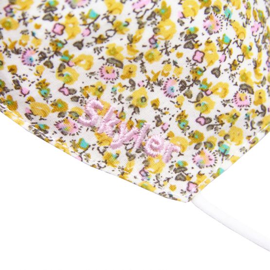 Personalisable Reusable Kids & Adult Mask in Yellow Blossom Print 