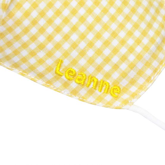 Reusable Kids & Adult Mask in Yellow Gingham (Personalisable)