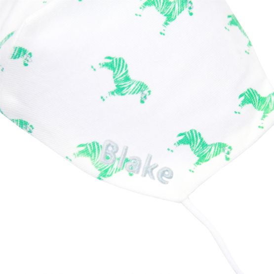 Personalisable Reusable Kids & Adult Mask in Green Zebra Print 