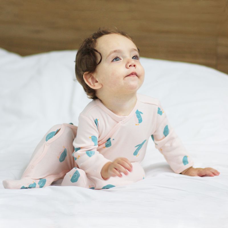 SMAFOLK organic cotton sleepsuit BABY PENGUINS 