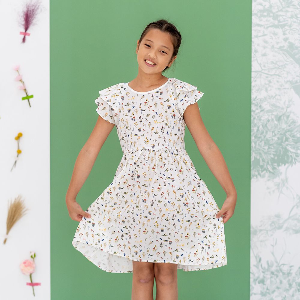 Girls all white dress sale
