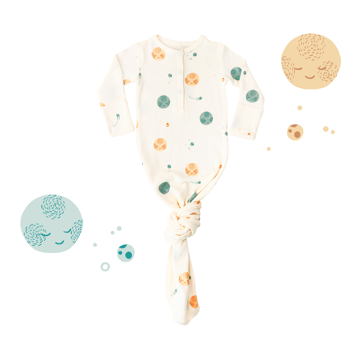 ORGANIC NEWBORN BABY ESSENTIAL: KNOTTED GOWN