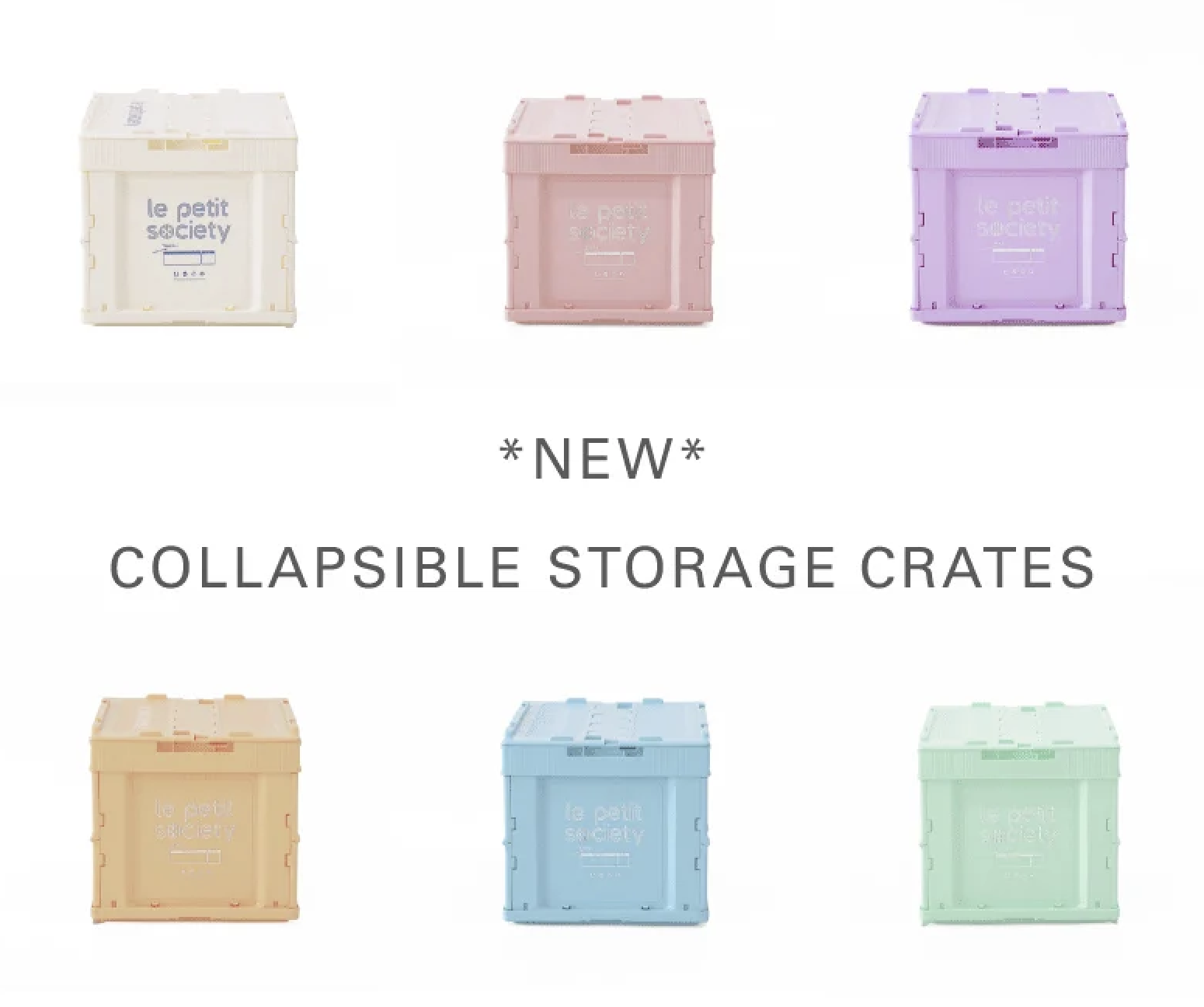 Le Petit Society Collapsible Storage Crates Pastel